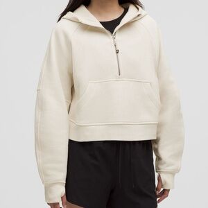 Lululemon Scuba Oversized Half-Zip Hoodie - Light Ivory Fleece Sweatshirt